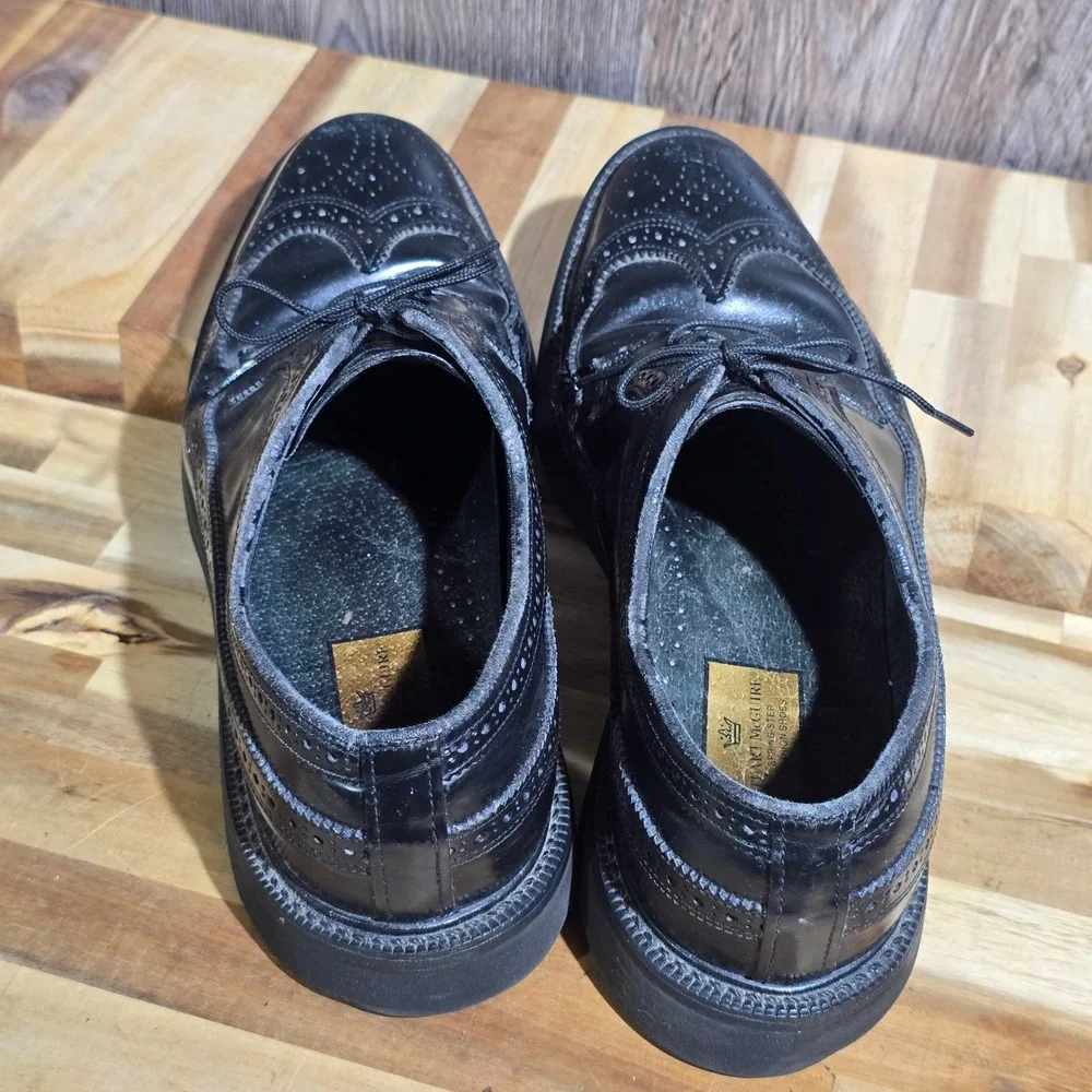 Stuart‎ McGuire 8 D Spring-Step Cushion Black Wingtip Brogue Oxford Made in USA